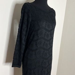 INGRID & ISABEL Black Lined Maternity Lace Dress D